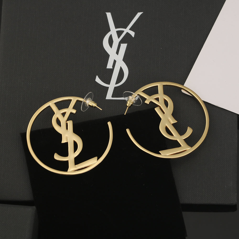 YSL Monogram 18K Gold Earrings