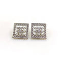 Chanel Square Diamond 18K Gold Earrings