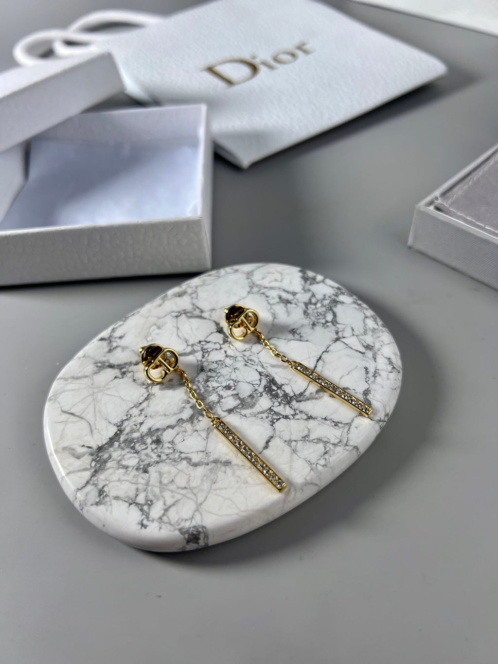 Dior Vintage Tassel Diamonds 18K Gold Earrings