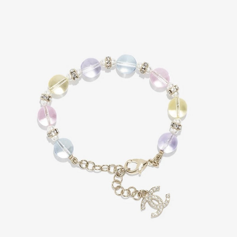 Chanel 26C Color Crystal 18K Gold Bracelet