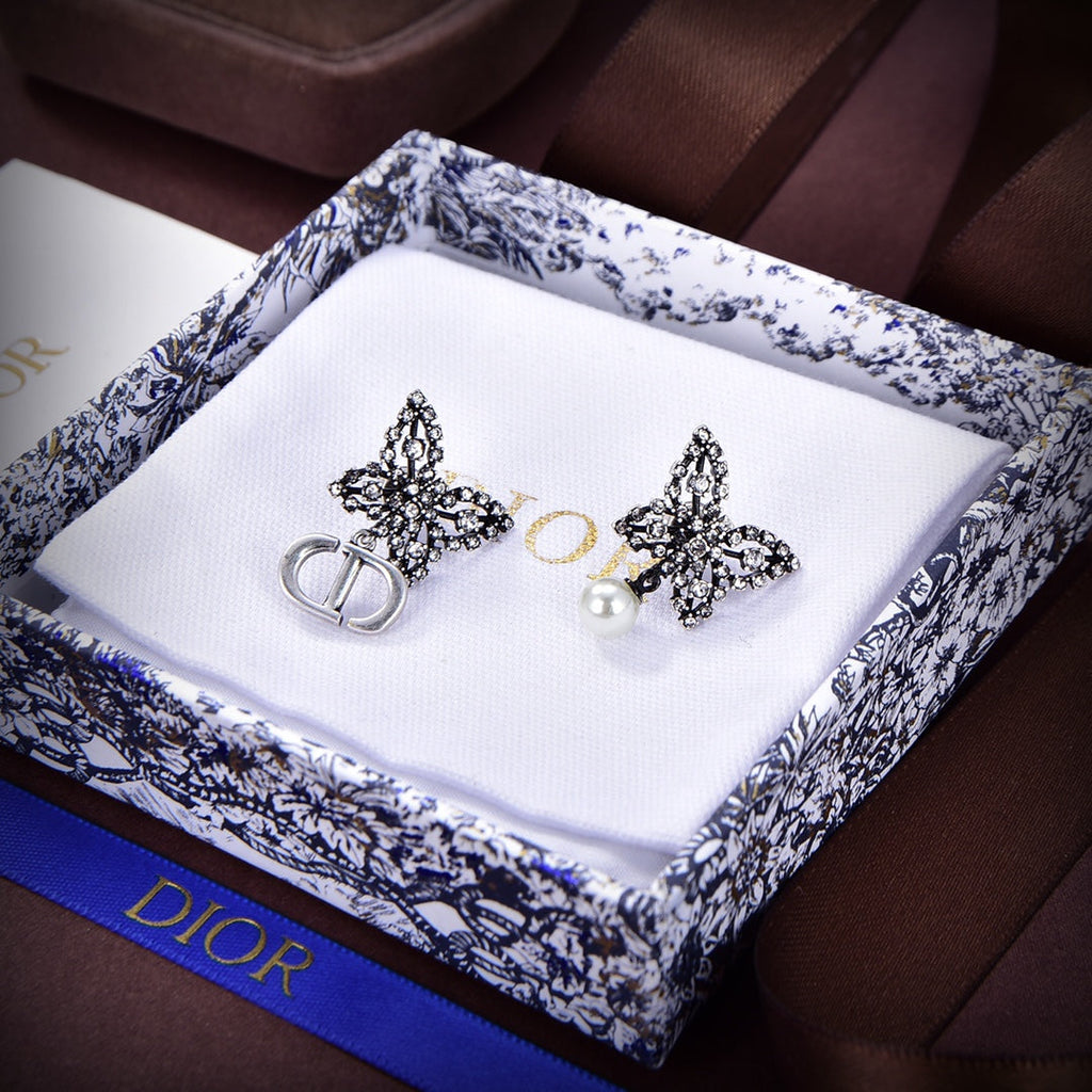 Dior Papillon De Nuit 18K Gold Earrings