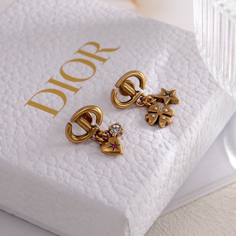 Dior Lucky Charms 18K Gold Earrings