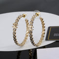 Chanel Crystal 18K Gold Earrings