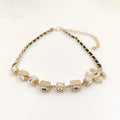 Chanel Square Crystal Choker 18K Gold Necklace