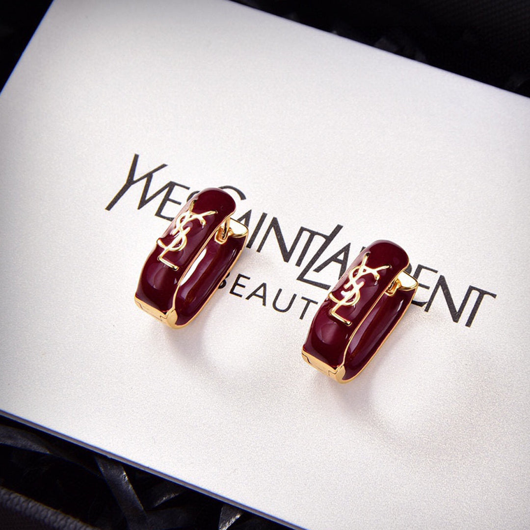 Red 18K Gold Earrings