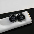 Chanel Black Round 18K Gold Earrings