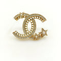 Chanel Star Crystal 18K Gold Brooch
