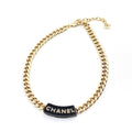 Chanel Black Logo Chain 18K Gold Necklace