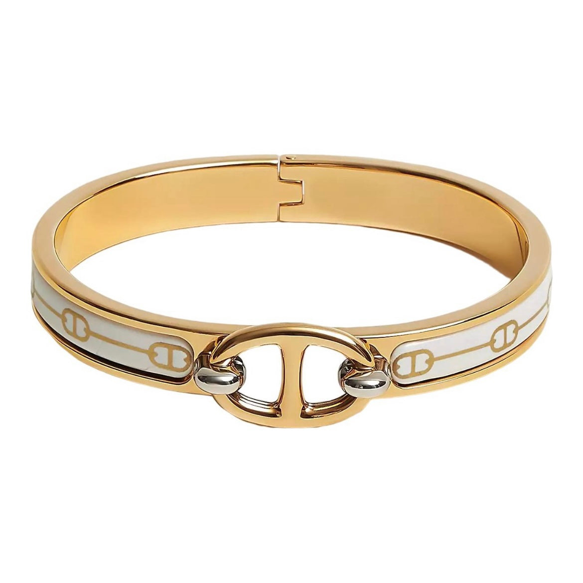 Hermes Mini Clic Cha?ne D'ancre 18K Gold Bracelet