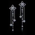 Louis Vuitton Diamond Flowers Long 18K Gold Earrings