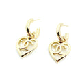 Chanel Heart Pendant 18K Gold Earrings