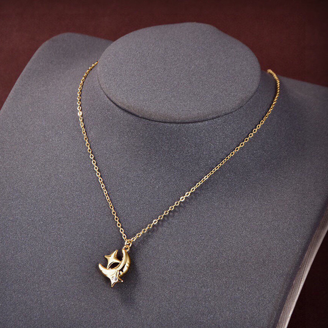 Bvlgari Star Moon 18K Gold Necklace