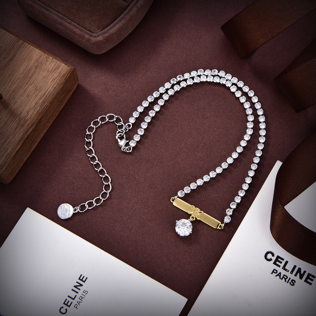 Celine Celine Line Diamonds 18K Gold Necklace