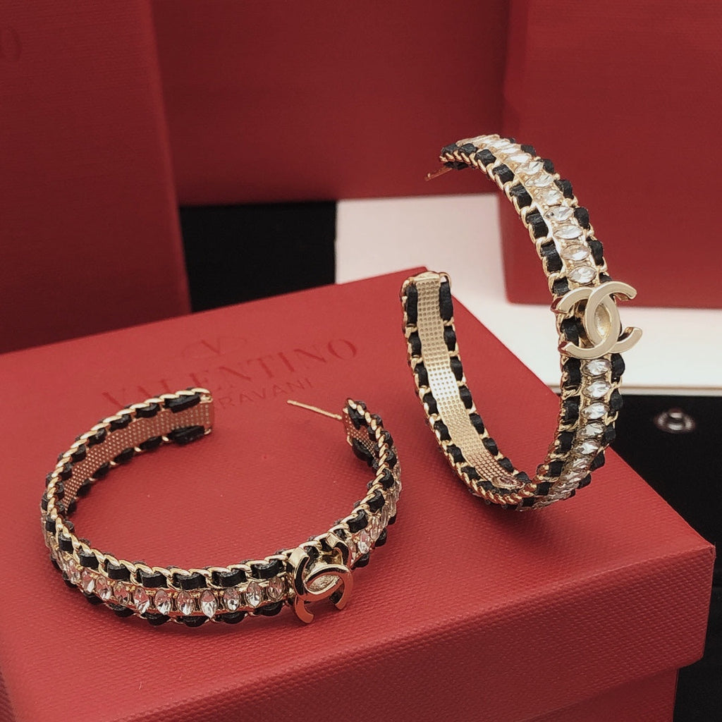 Chanel Strass 18K Gold Earrings