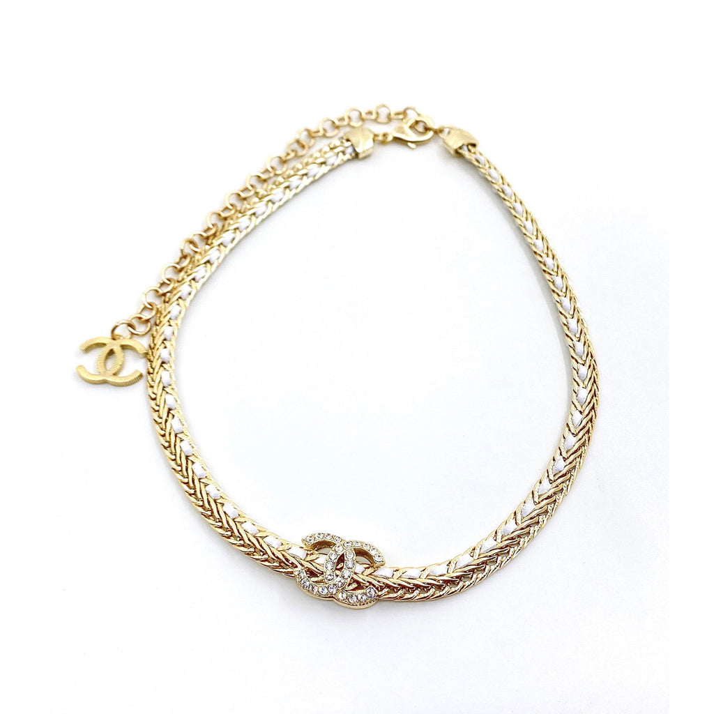 Chanel Diamonds Choker 18K Gold Necklace