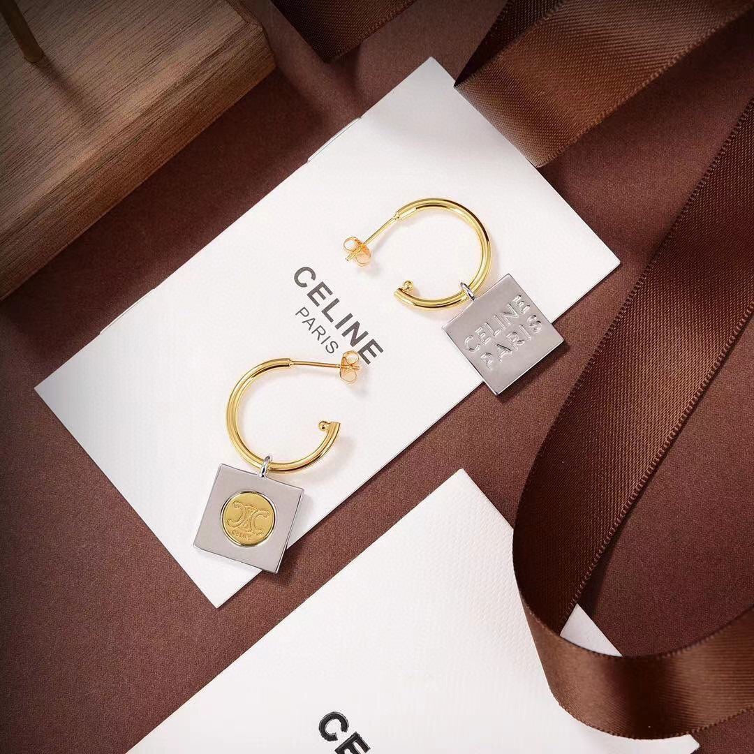 Celine Hoops 18K Gold Earrings