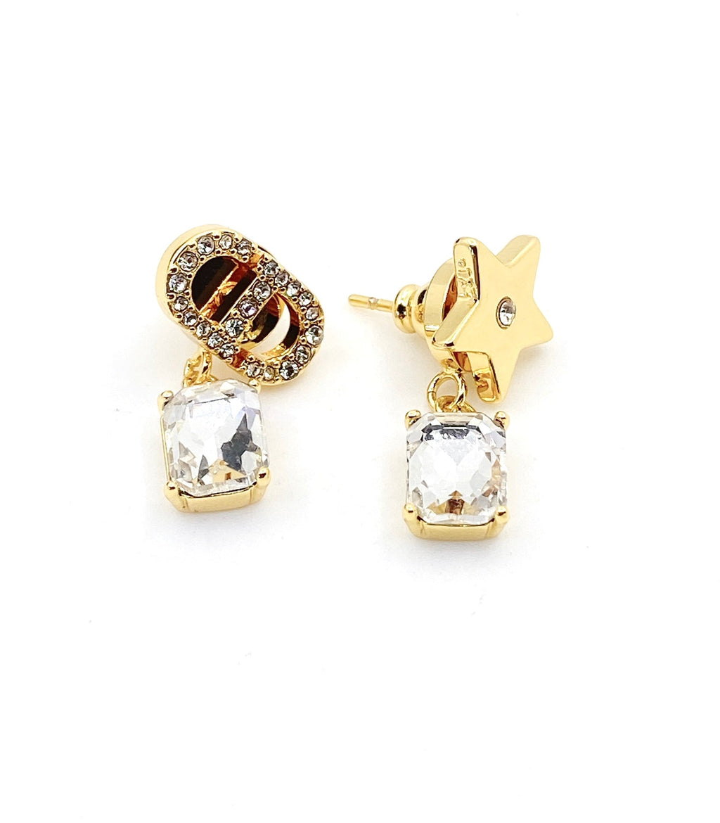 Dior Star Crystals 18K Gold Earrings