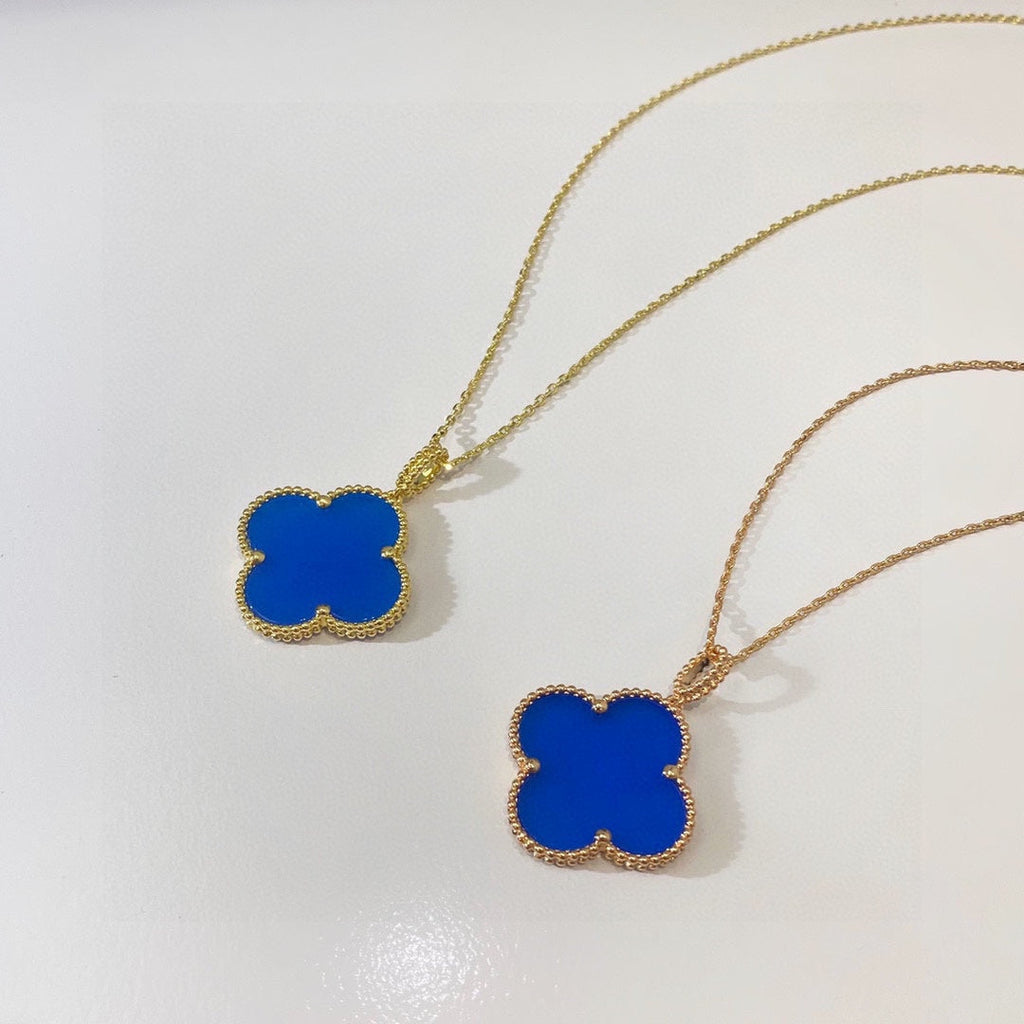 Magic Alhambra Agate Clover 18K Gold Necklace