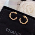 Chanel Half Circle Diamond 18K Gold Earrings