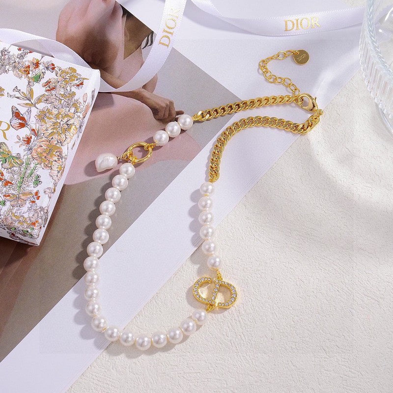 Dior Petit Pearl 18K Gold Necklace
