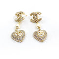 Chanel Heart Drop 18K Gold Earrings