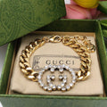 Gucci Double Interlocking Gucci Diamond Chain 18K Gold Bracelet