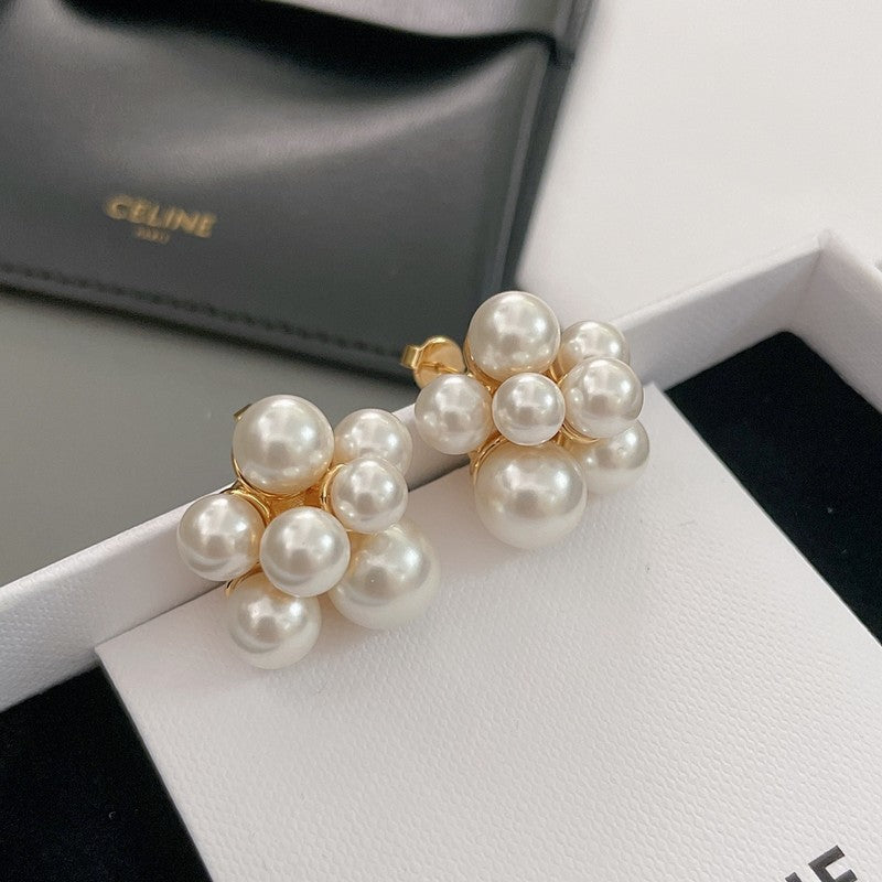 Celine Pearls Gold 18K Gold Earrings