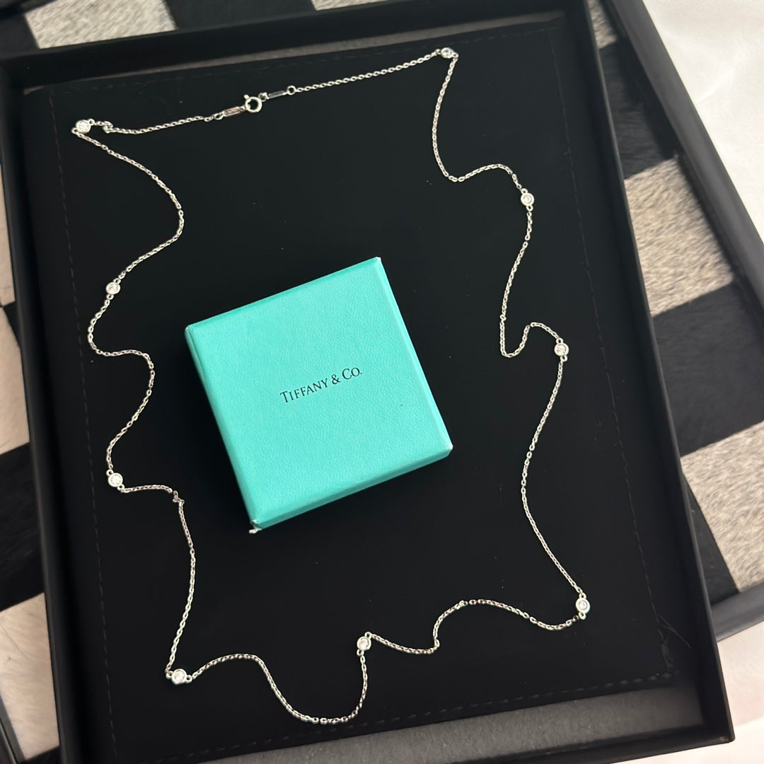 Tiffany Elsa Peretti Diamonds By The Yard 18K Gold Necklace