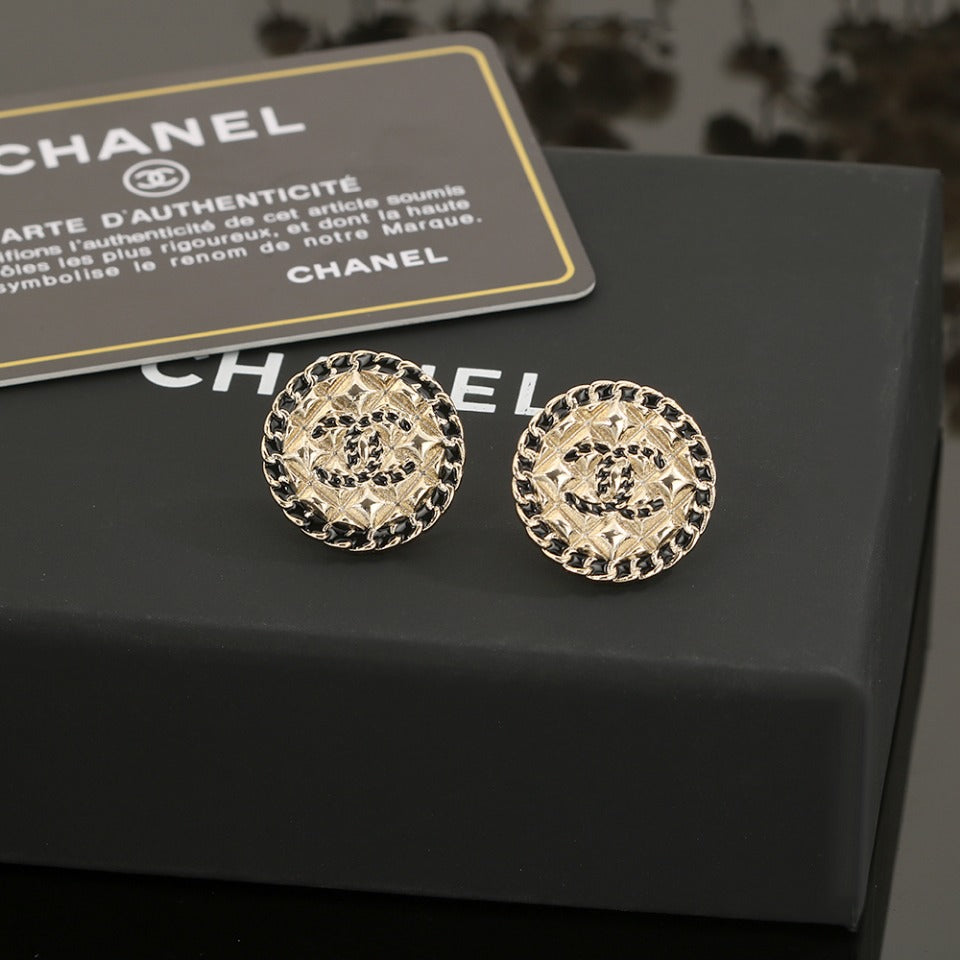 Chanel Strass 18K Gold Earrings