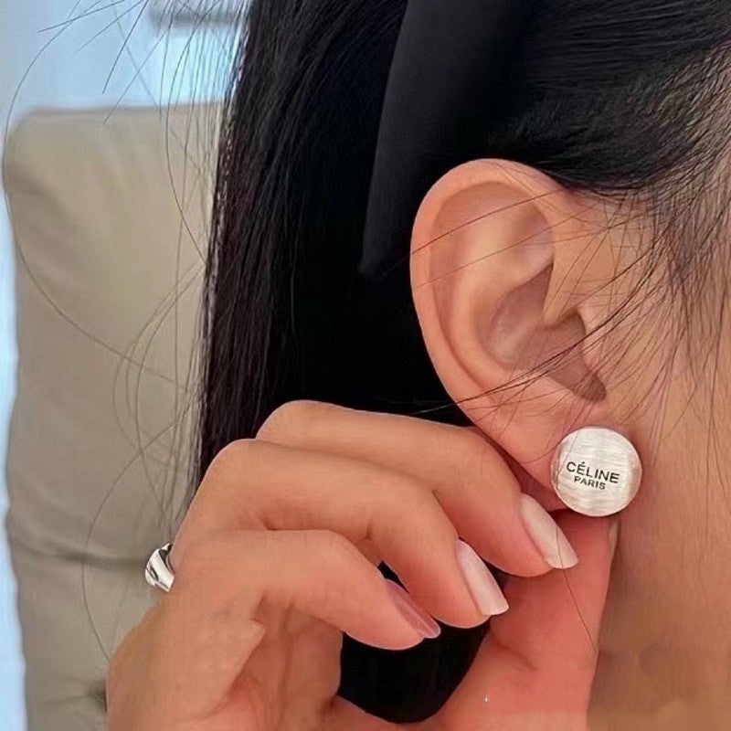 Celine Round 18K Gold Earrings