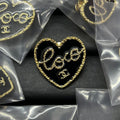 Chanel Black Heart 18K Gold Brooch