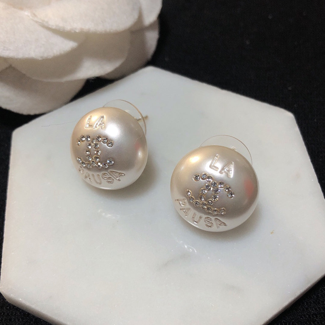 Chanel Pearl 18K Gold Earrings