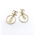 Chanel No. 5 Perfume Pendant 18K Gold Earrings