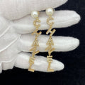 Chanel Script Long Tassel 18K Gold Earrings
