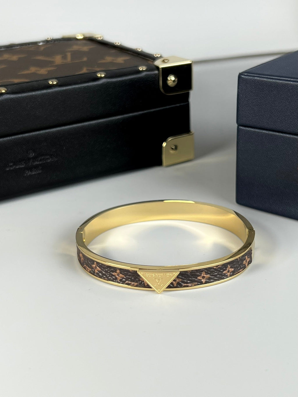 Louis Vuitton Vintage Leather 18K Gold Bracelet