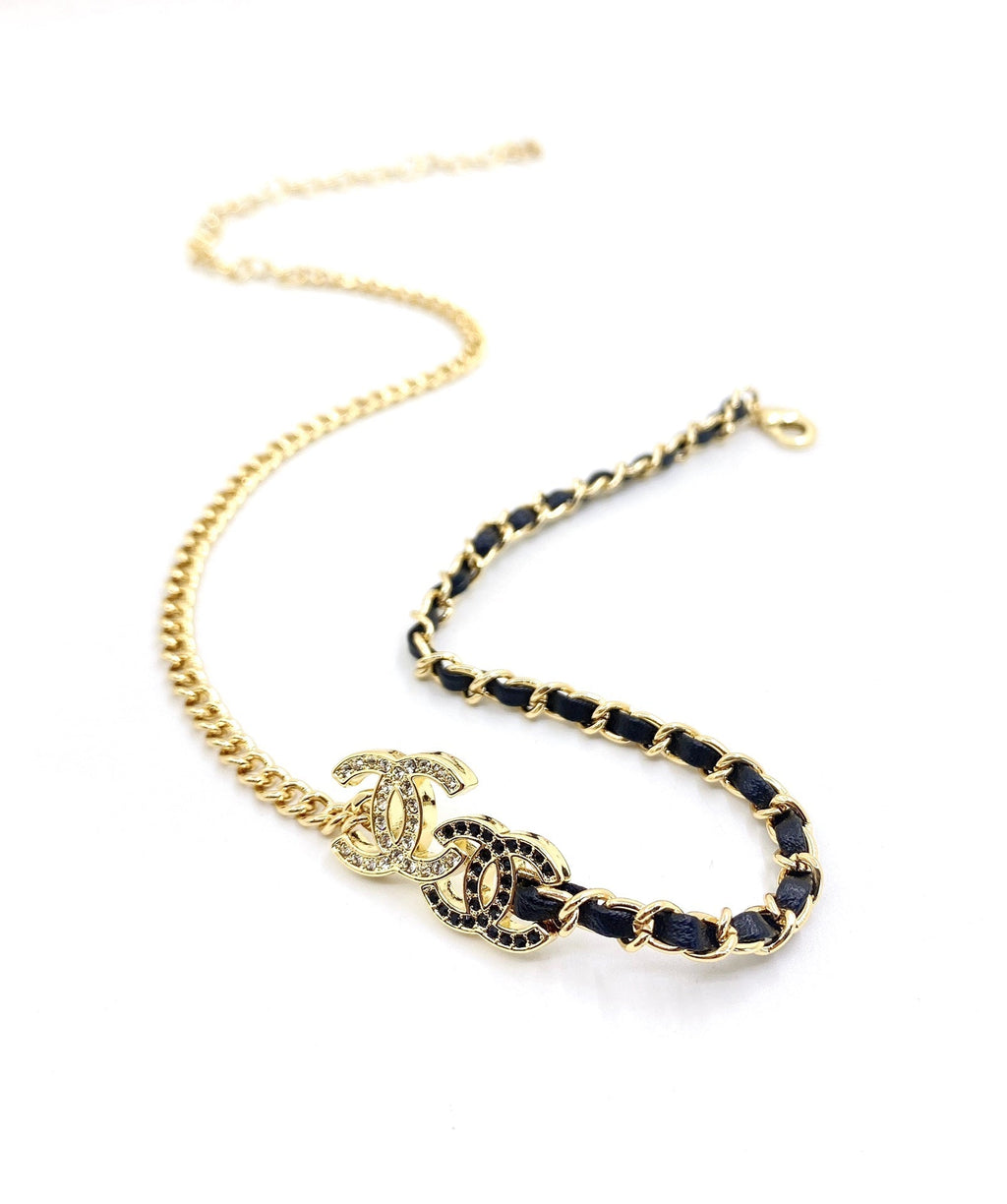 Chanel Black & White 18K Gold Necklace
