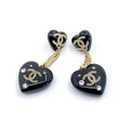 Chanel Heart Pendant 18K Gold Earrings