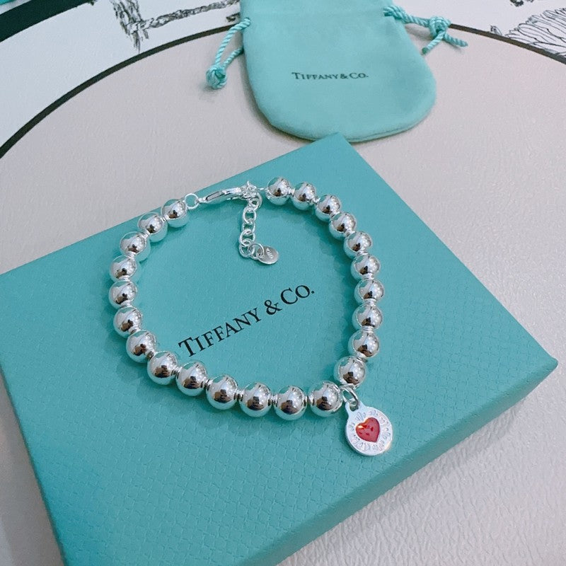 Tiffany Return to Red Heart Bead 18K Gold Bracelet