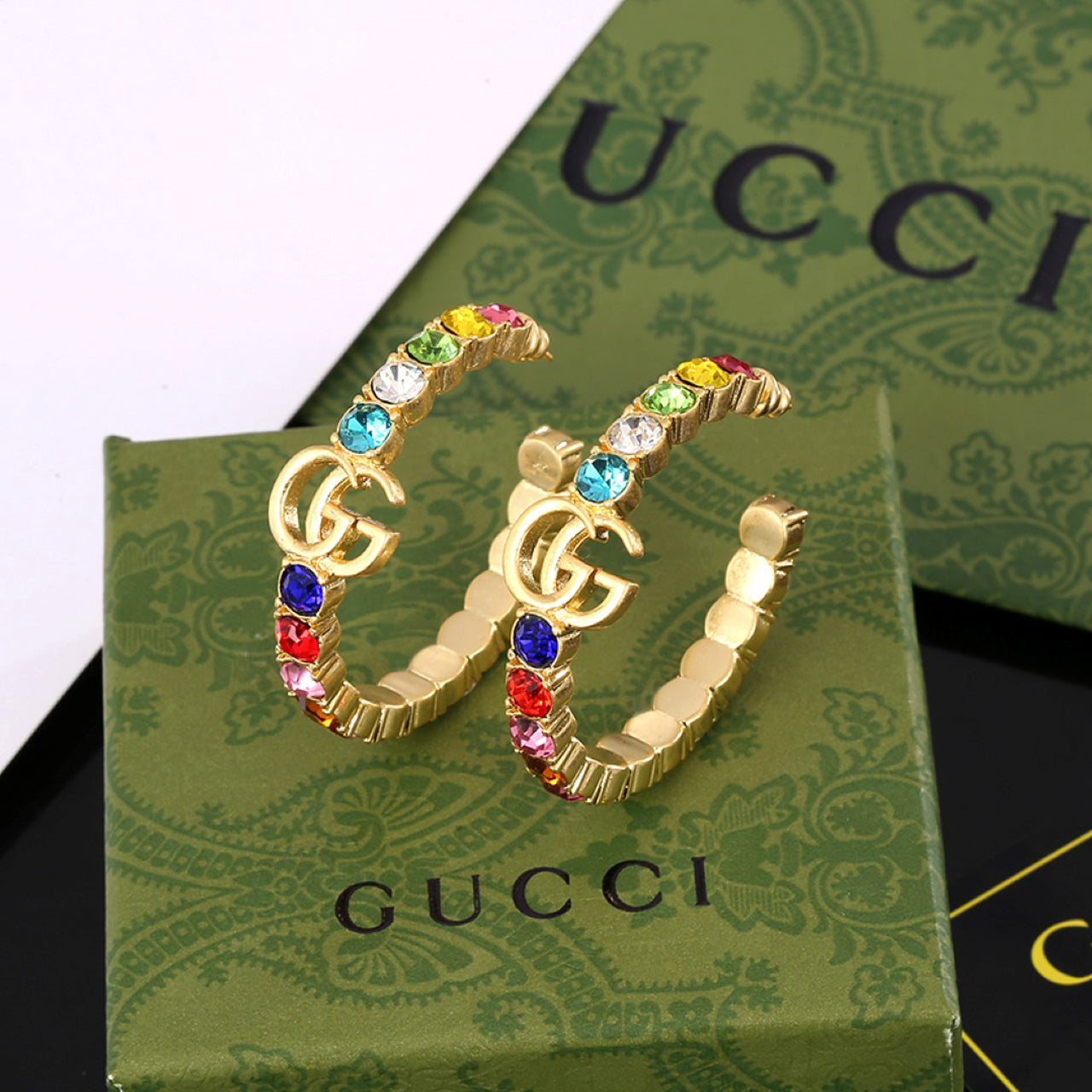 Gucci Double Circle 18K Gold Earrings
