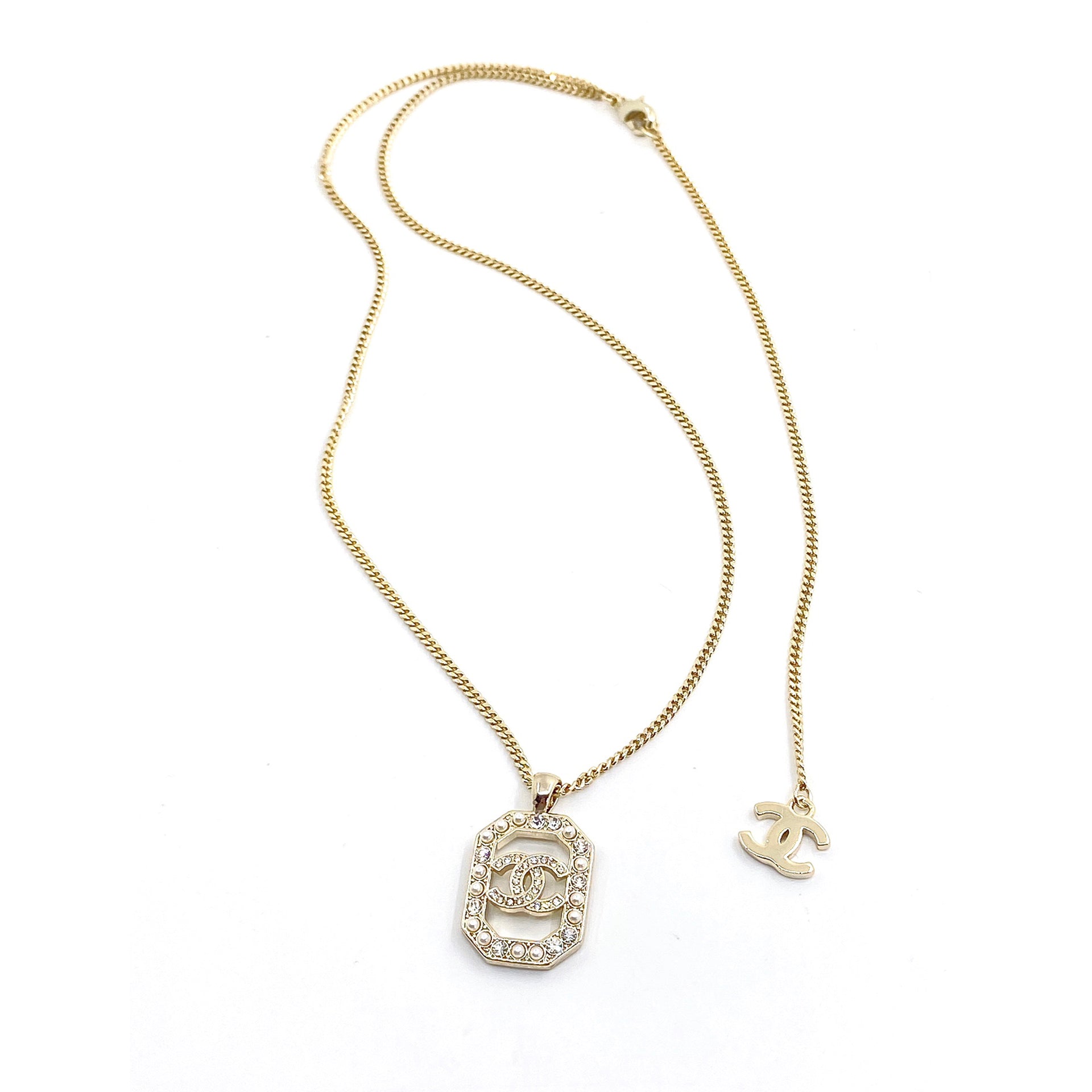 Chanel Perfume Bottle Chain 18K Gold Necklace
