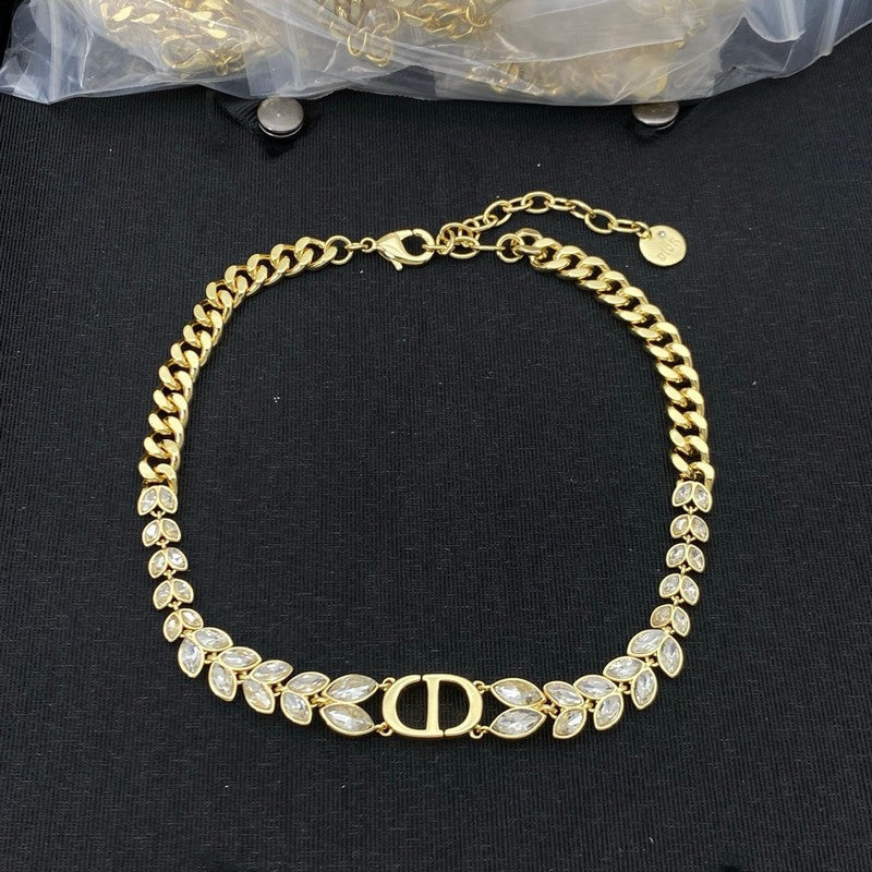 Dior Crystal Choker 18K Gold Necklace