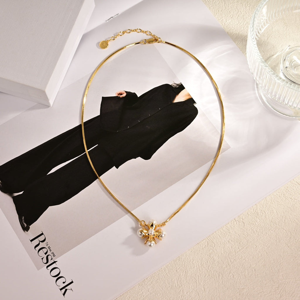 Celine Celine Pearl 18K Gold Necklace