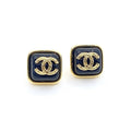 Chanel Square Resin 18K Gold Earrings