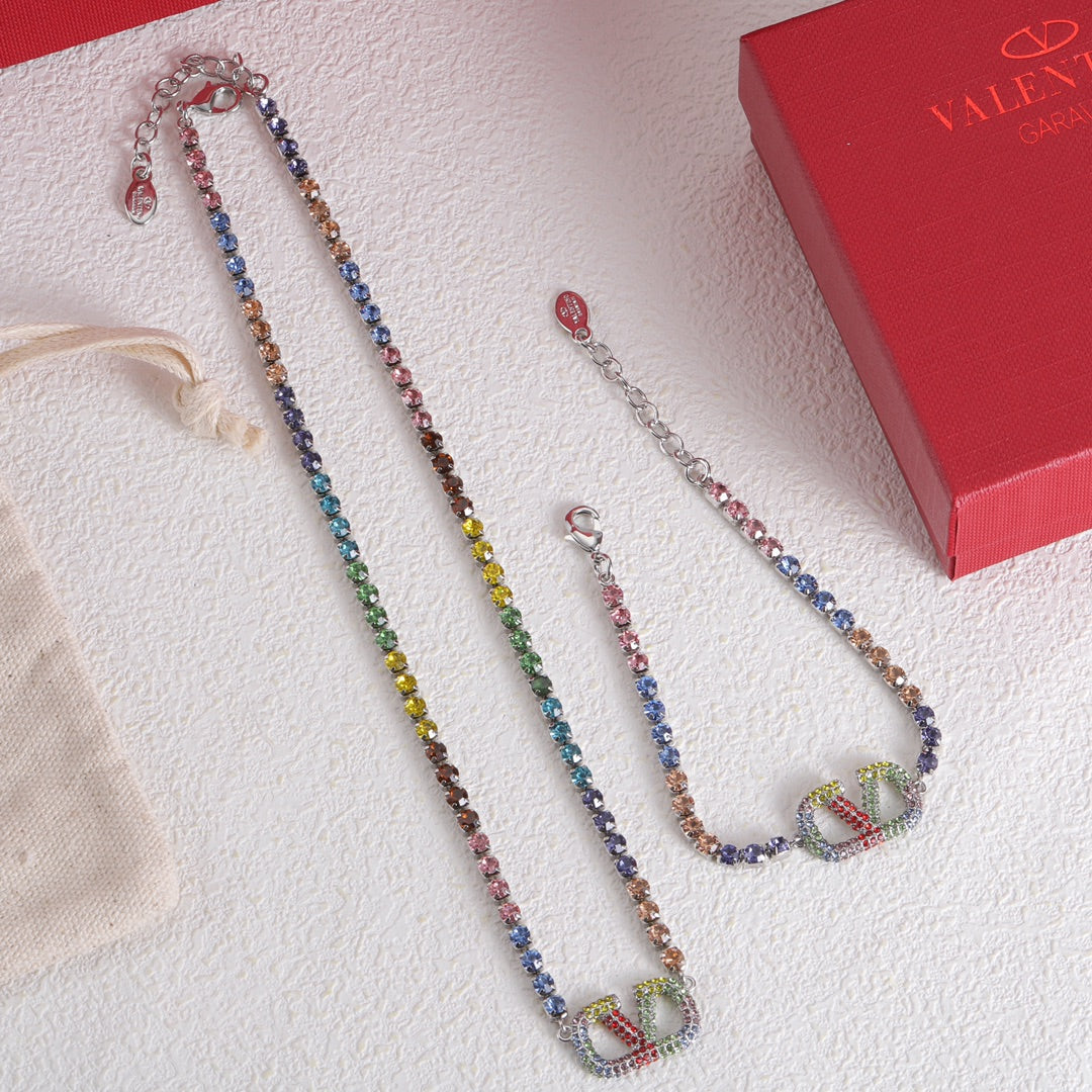 Valentino Multi-Color Crystals 18K Gold Bracelet