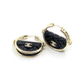Chanel Black Bag 18K Gold Earrings