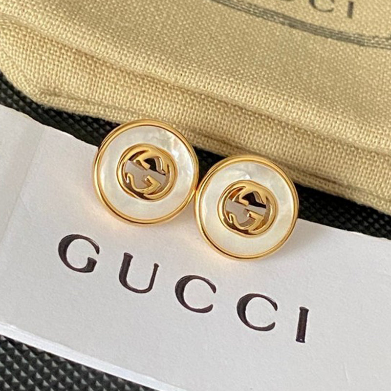 Gucci Double Gold Pearl 18K Gold Earrings