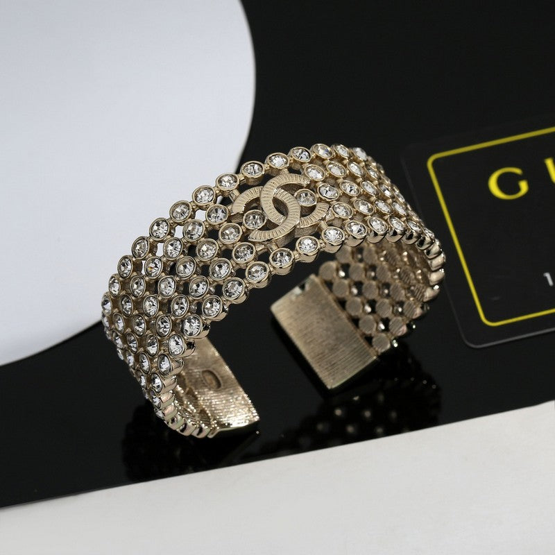 Chanel Diamond Cuff 18K Gold Bracelet