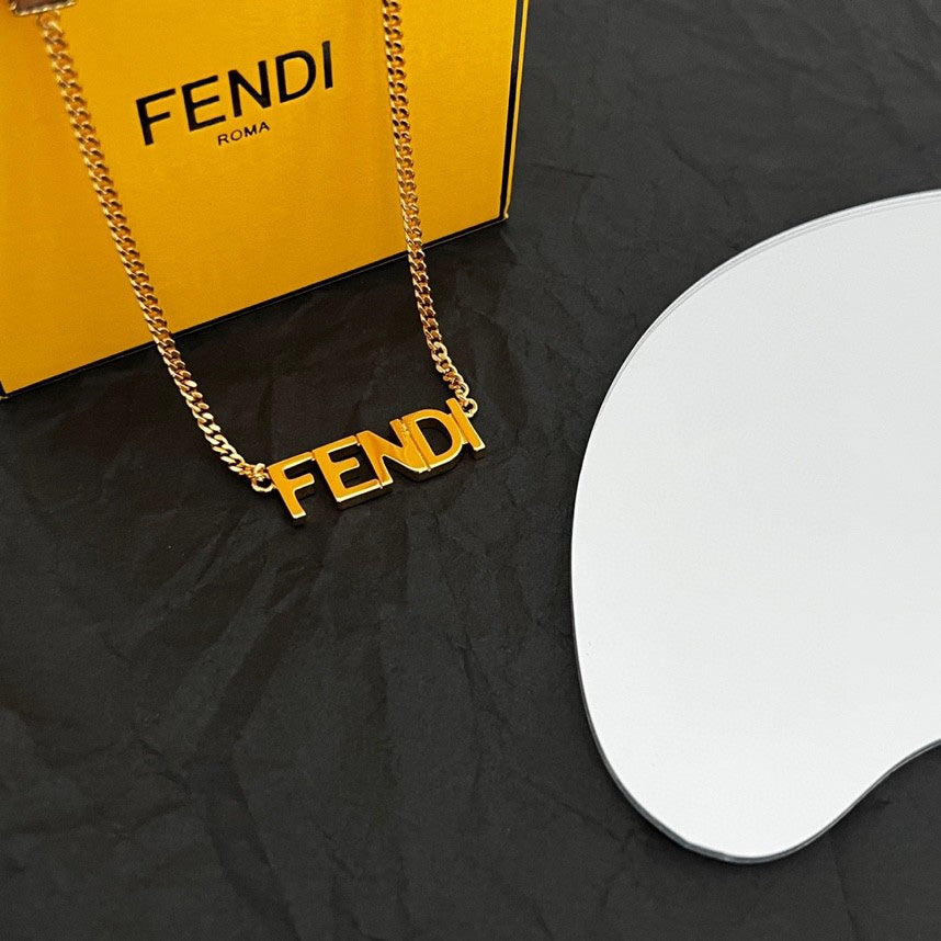 Fendi Script 18K Gold Necklace