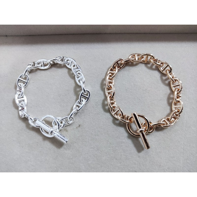 Hermes Cha?ne D'ancre Encha?n ̈¦e 18K Gold Bracelet