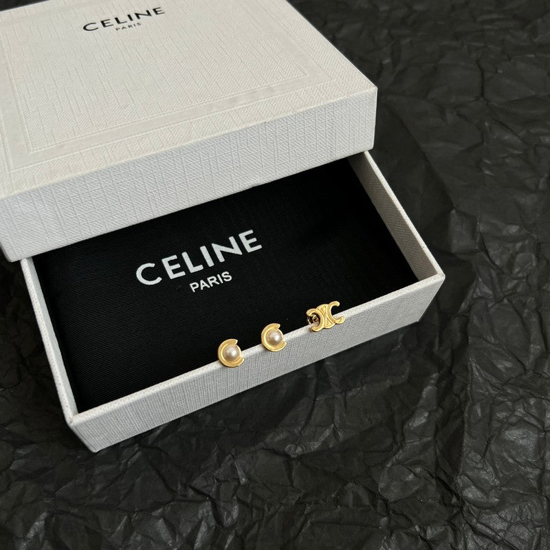 Celine Pearl Gold 18K Gold Earrings